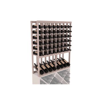 InstaCellar - 8 Column High Reveal Rack in Grand Mahogany Greywash stained with WineSafe™ Satin Sealant