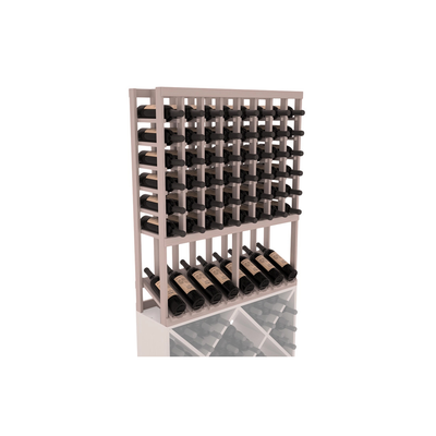 InstaCellar - 8 Column High Reveal Rack in Grand Mahogany Greywash stained with WineSafe™ Satin Sealant