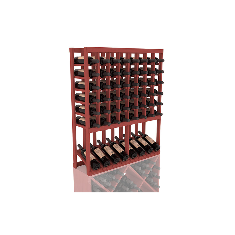 InstaCellar - 8 Column High Reveal Rack in Ponderosa Pine Cherry stained without WineSafe™ Satin Sealant