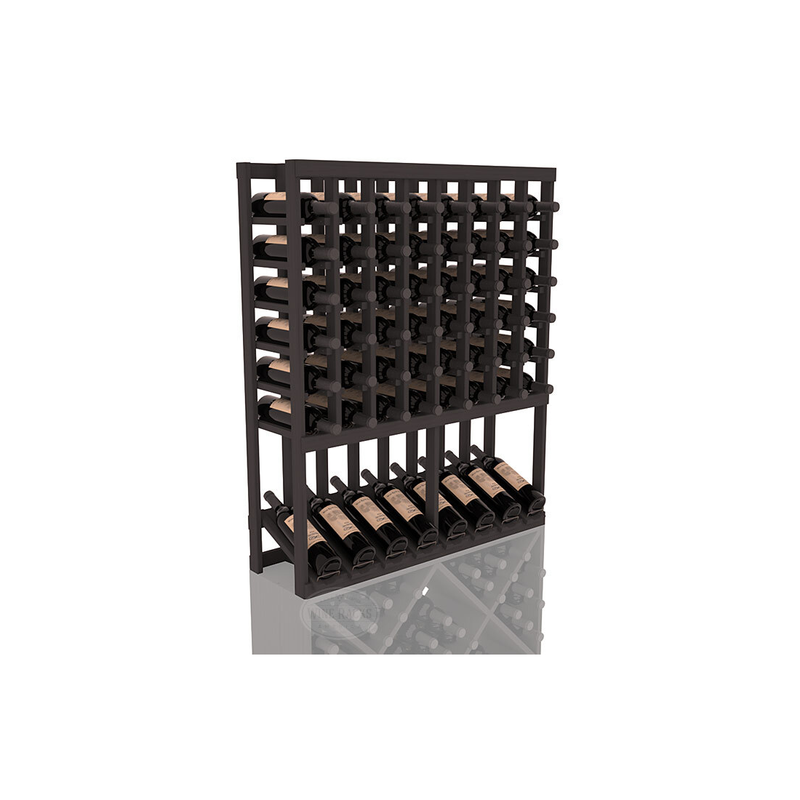InstaCellar - 8 Column High Reveal Rack in Ponderosa Pine Black stained without WineSafe™ Satin Sealant