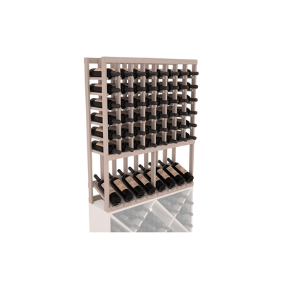 InstaCellar - 8 Column High Reveal Rack in Ponderosa Pine Greywash stained without WineSafe™ Satin Sealant