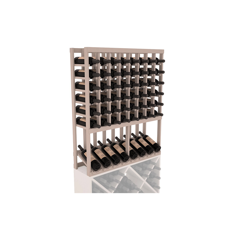 InstaCellar - 8 Column High Reveal Rack in Ponderosa Pine Greywash stained without WineSafe™ Satin Sealant