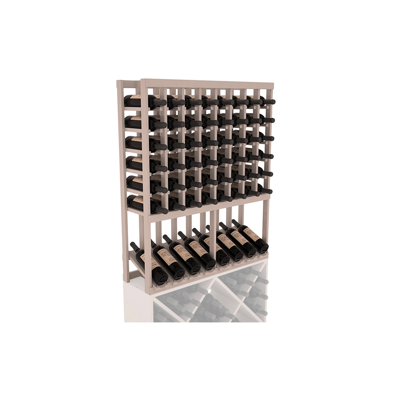 InstaCellar - 8 Column High Reveal Rack in Ponderosa Pine Greywash stained with WineSafe™ Satin Sealant
