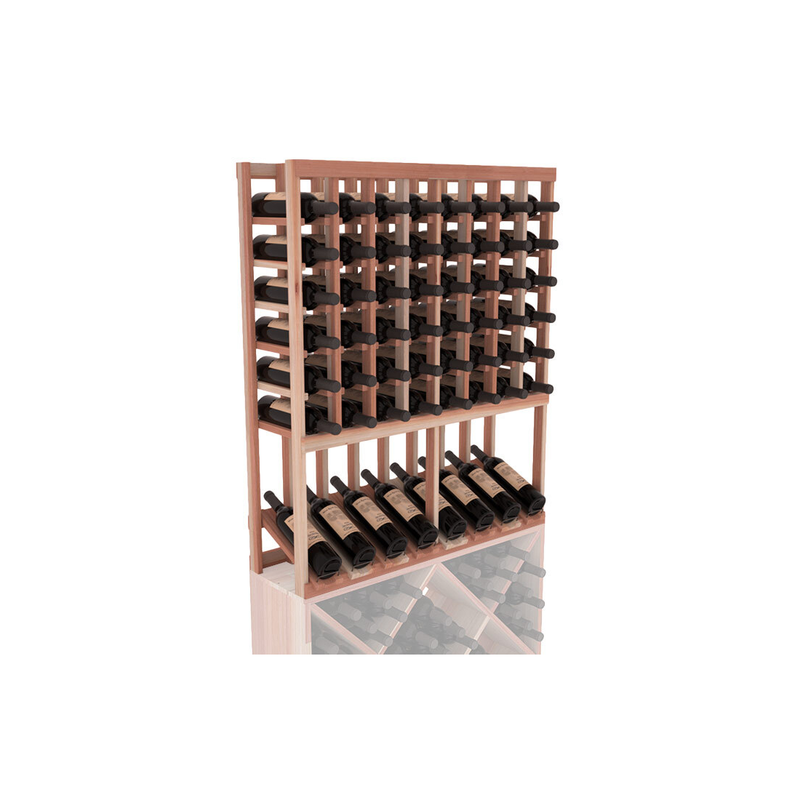 InstaCellar - 8 Column High Reveal Rack in Premium Redwood Unstained without WineSafe™ Satin Sealant