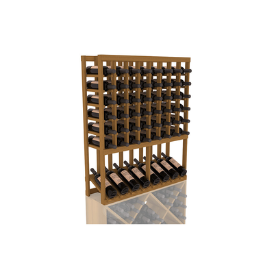 InstaCellar - 8 Column High Reveal Rack in Premium Redwood Oak stained without WineSafe™ Satin Sealant