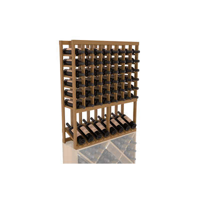 InstaCellar - 8 Column High Reveal Rack in Premium Redwood Oak stained with WineSafe™ Satin Sealant
