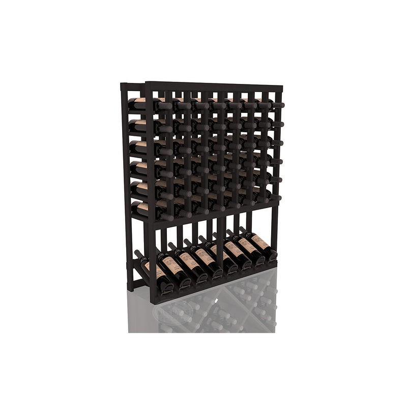 InstaCellar - 8 Column High Reveal Rack in Premium Redwood Black stained without WineSafe™ Satin Sealant
