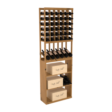 InstaCellar - 6 Column High Reveal Case Bin Combo in Knotty Alder Oak stained with WineSafe™ Satin Sealant