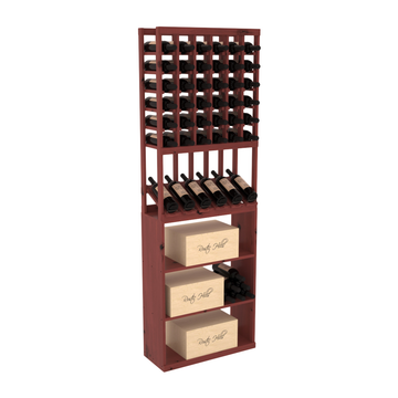 InstaCellar - 6 Column High Reveal Case Bin Combo in Knotty Alder Cherry stained with WineSafe™ Satin Sealant