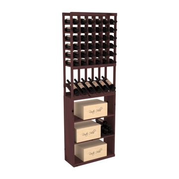 InstaCellar - 6 Column High Reveal Case Bin Combo in Knotty Alder Walnut stained without WineSafe™ Satin Sealant