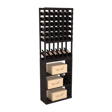 InstaCellar - 6 Column High Reveal Case Bin Combo in Knotty Alder Black stained without WineSafe™ Satin Sealant