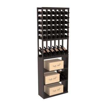 InstaCellar - 6 Column High Reveal Case Bin Combo in Grand Mahogany Black stained with WineSafe™ Satin Sealant