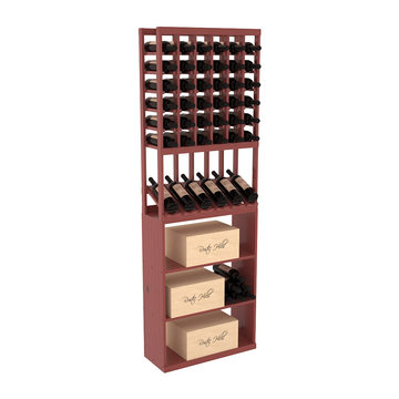 InstaCellar - 6 Column High Reveal Case Bin Combo in Ponderosa Pine Cherry stained with WineSafe™ Satin Sealant