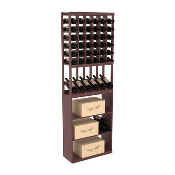 InstaCellar - 6 Column High Reveal Case Bin Combo in Ponderosa Pine Walnut stained with WineSafe™ Satin Sealant