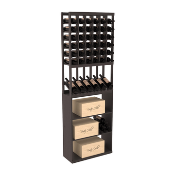 InstaCellar - 6 Column High Reveal Case Bin Combo in Ponderosa Pine Black stained with WineSafe™ Satin Sealant