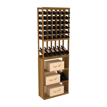 InstaCellar - 6 Column High Reveal Case Bin Combo in Premium Redwood Oak stained without WineSafe™ Satin Sealant