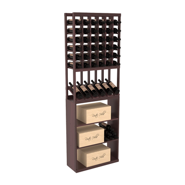 InstaCellar - 6 Column High Reveal Case Bin Combo in Premium Redwood Walnut stained with WineSafe™ Satin Sealant