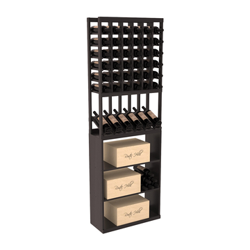 InstaCellar - 6 Column High Reveal Case Bin Combo in Premium Redwood Black stained with WineSafe™ Satin Sealant