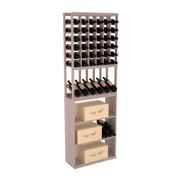 InstaCellar - 6 Column High Reveal Case Bin Combo in Premium Redwood Greywash stained with WineSafe™ Satin Sealant