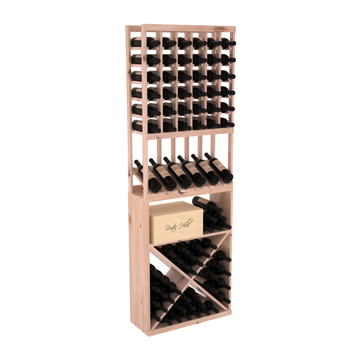 InstaCellar - 6 Column High Reveal X Bin Combo in Knotty Alder Unstained with WineSafe™ Satin Sealant