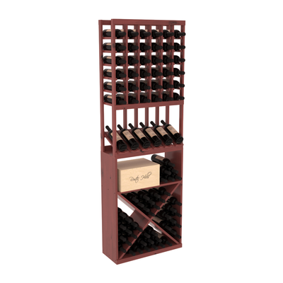 InstaCellar - 6 Column High Reveal X Bin Combo in Knotty Alder Cherry stained with WineSafe™ Satin Sealant