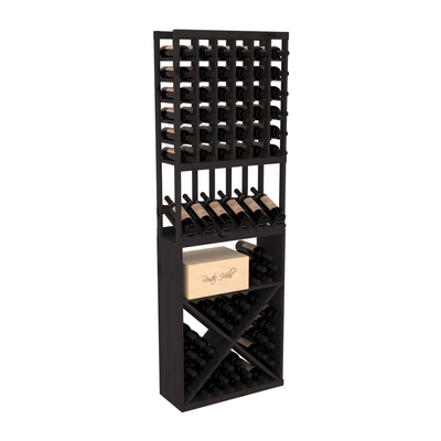 InstaCellar - 6 Column High Reveal X Bin Combo in Knotty Alder Black stained without WineSafe™ Satin Sealant