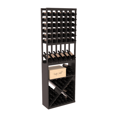 InstaCellar - 6 Column High Reveal X Bin Combo in Knotty Alder Black stained with WineSafe™ Satin Sealant