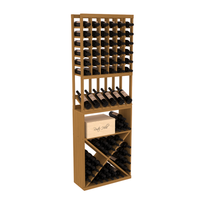 InstaCellar - 6 Column High Reveal X Bin Combo in Grand Mahogany Oak stained without WineSafe™ Satin Sealant