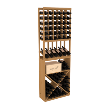 InstaCellar - 6 Column High Reveal X Bin Combo in Ponderosa Pine Oak stained without WineSafe™ Satin Sealant