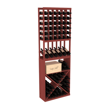 InstaCellar - 6 Column High Reveal X Bin Combo in Ponderosa Pine Cherry stained without WineSafe™ Satin Sealant