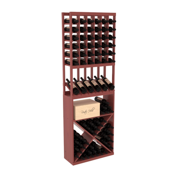 InstaCellar - 6 Column High Reveal X Bin Combo in Ponderosa Pine Cherry stained with WineSafe™ Satin Sealant
