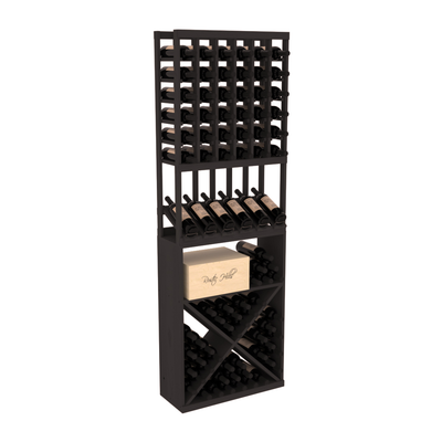 InstaCellar - 6 Column High Reveal X Bin Combo in Ponderosa Pine Black stained without WineSafe™ Satin Sealant