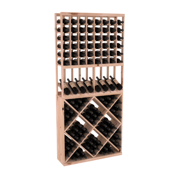 InstaCellar - 8 Column High Reveal 82 Cube Combo in Knotty Alder Unstained without WineSafe™ Satin Sealant