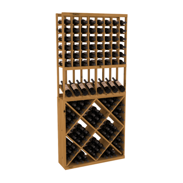 InstaCellar - 8 Column High Reveal 82 Cube Combo in Knotty Alder Oak stained without WineSafe™ Satin Sealant