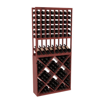 InstaCellar - 8 Column High Reveal 82 Cube Combo in Knotty Alder Cherry stained with WineSafe™ Satin Sealant