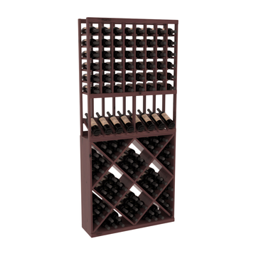 InstaCellar - 8 Column High Reveal 82 Cube Combo in Knotty Alder Walnut stained with WineSafe™ Satin Sealant