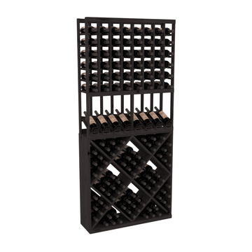 InstaCellar - 8 Column High Reveal 82 Cube Combo in Knotty Alder Black stained without WineSafe™ Satin Sealant