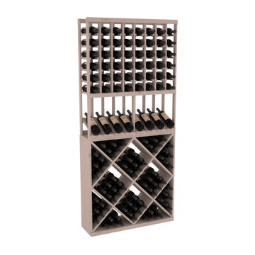 InstaCellar - 8 Column High Reveal 82 Cube Combo in Knotty Alder Greywash stained without WineSafe™ Satin Sealant
