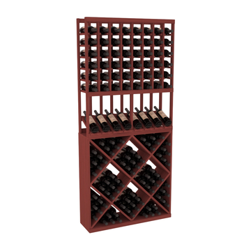 InstaCellar - 8 Column High Reveal 82 Cube Combo in Grand Mahogany Cherry stained without WineSafe™ Satin Sealant