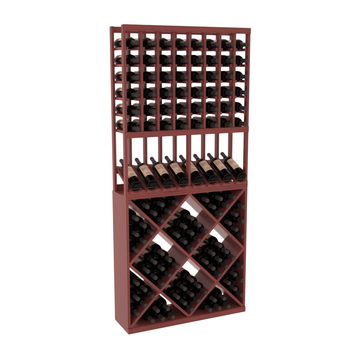 InstaCellar - 8 Column High Reveal 82 Cube Combo in Grand Mahogany Cherry stained with WineSafe™ Satin Sealant