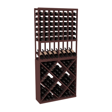 InstaCellar - 8 Column High Reveal 82 Cube Combo in Grand Mahogany Walnut stained without WineSafe™ Satin Sealant