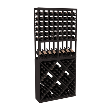 InstaCellar - 8 Column High Reveal 82 Cube Combo in Grand Mahogany Black stained without WineSafe™ Satin Sealant