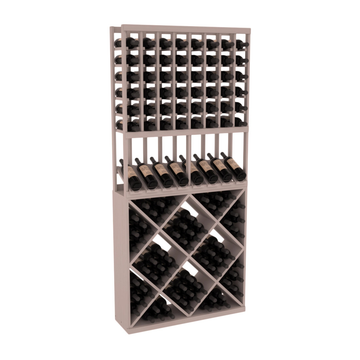 InstaCellar - 8 Column High Reveal 82 Cube Combo in Grand Mahogany Greywash stained without WineSafe™ Satin Sealant