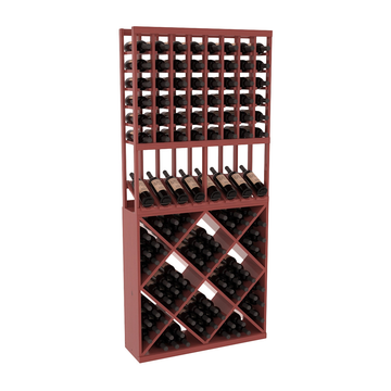 InstaCellar - 8 Column High Reveal 82 Cube Combo in Ponderosa Pine Cherry stained with WineSafe™ Satin Sealant