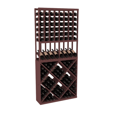 InstaCellar - 8 Column High Reveal 82 Cube Combo in Ponderosa Pine Walnut stained without WineSafe™ Satin Sealant