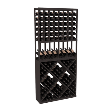 InstaCellar - 8 Column High Reveal 82 Cube Combo in Ponderosa Pine Black stained without WineSafe™ Satin Sealant