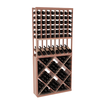 InstaCellar - 8 Column High Reveal 82 Cube Combo in Premium Redwood Unstained with WineSafe™ Satin Sealant