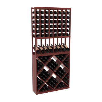 InstaCellar - 8 Column High Reveal 82 Cube Combo in Premium Redwood Cherry stained with WineSafe™ Satin Sealant