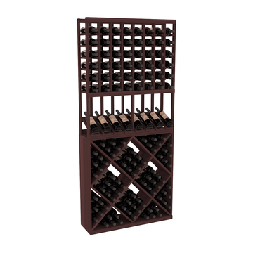 InstaCellar - 8 Column High Reveal 82 Cube Combo in Premium Redwood Walnut stained without WineSafe™ Satin Sealant