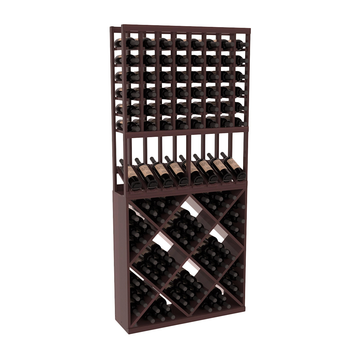 InstaCellar - 8 Column High Reveal 82 Cube Combo in Premium Redwood Walnut stained with WineSafe™ Satin Sealant